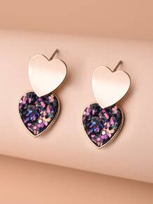 1 Pair Minimalist Small Random Heart Shaped Stud Earrings, Suitable For Daily Wear For Women (Small Size) Valentines,Mom,Mother,Mother's Day,Gift - Multicolor - View 6