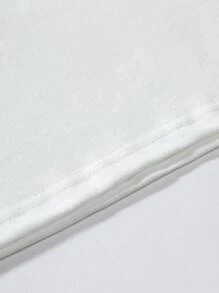 Manfinity Men Plus Ombre Letter Graphic Tee & Shorts - Black and White - View 6