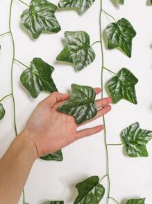 4pcs Artificial Sweet Potato Vine, Suitable For Spring & Summer Home Room Office Wall Decor, Green Evergreen Ivy Leaf Wreath Wall Hanging Vines, Garden Wedding Party DIY Fake Flower Wreath Leaf Vine - Green - View 2