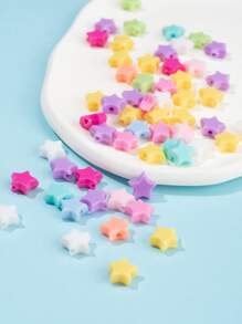 Star Shaped Mixed & Solid Color Acrylic Beads 29g About 200pcs/bag