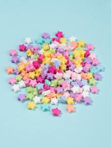 Star Shaped Mixed & Solid Color Acrylic Beads 29g About 200pcs/bag