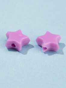 Star Shaped Mixed & Solid Color Acrylic Beads 29g About 200pcs/bag