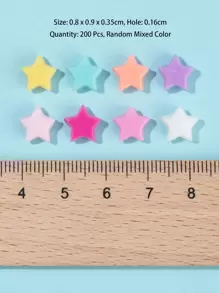Star Shaped Mixed & Solid Color Acrylic Beads 29g About 200pcs/bag