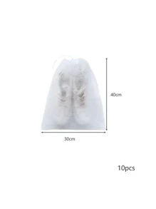 10pcs Solid Color Shoe Dust Bag - White - View 3