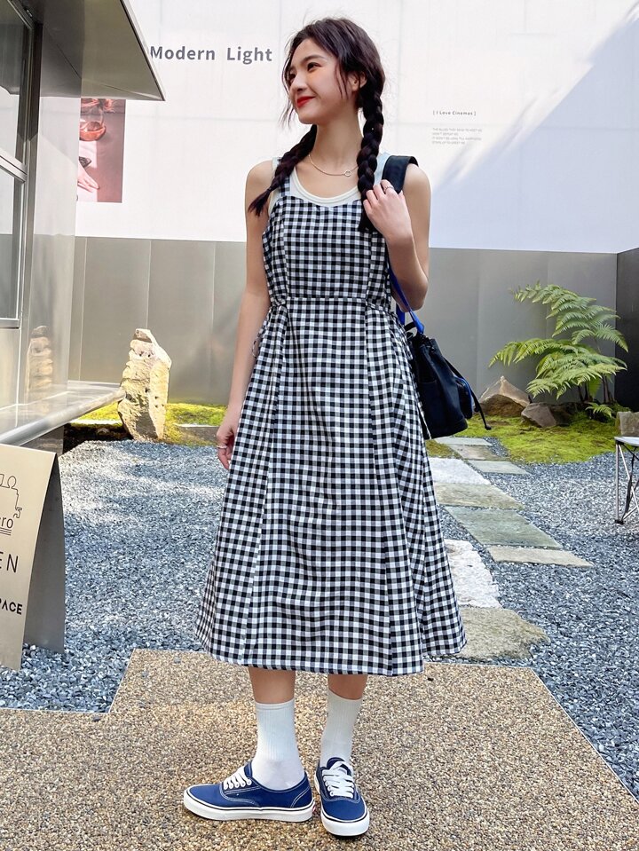 【美品】トゥデイフルGinghamcheck Camisole Dress Ginghamcheck Camisole Dress