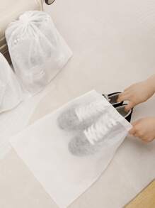10pcs Solid Color Shoe Dust Bag - White - View 6