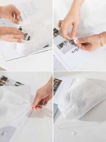10pcs Solid Color Shoe Dust Bag - White - View 7