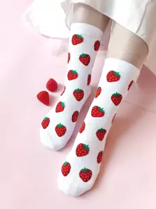 Fruit Print Crew Socks - Multicolor - View 2