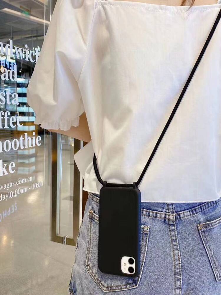 Solid Case Compatible With iPhone With Lanyard
