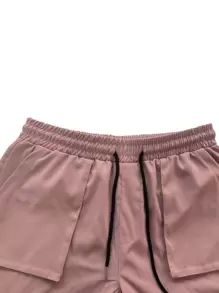 Manfinity Hypemode Men Flap Pocket Side Cargo Trousers - Dusty Pink - View 5