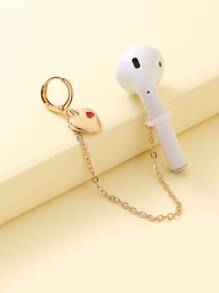 1pc Tai nghe thả tim Bông tai chống mất - Vàng - Xem 1