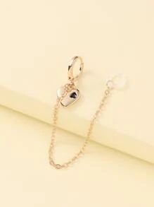 1pc Tai nghe thả tim Bông tai chống mất - Vàng - Xem 2