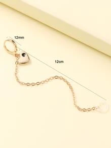 1pc Tai nghe thả tim Bông tai chống mất - Vàng - Xem 3