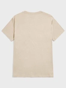 Manfinity RebelGame Men Letter Graphic Crew Neck Tee - Apricot - View 2