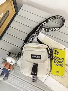 High School Students University Freshman Multifunctional Sling Bag Shoulder Bag Casual Bag Mini Men Buckle Decor Crossbody Bag With Bag Charm, Handbag Schoolbag For Travel,College,Outdoors,Commute Sling Bag For Man Man Bag Cross Body Bag Shoulder Bag Side Bag Back To School School Supplies Fall Messenger Bag Bag For Man Cylinder Bag Old Money Halloween Christmas