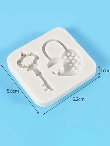 1入組鑰匙和鎖形狀DIY矽膠模具 - 灰色 - 查看 4