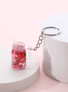 可爱西瓜饮料吊饰钥匙扣汽车配件包袋吊饰校园哥特风Y2K万圣节配件教师节圣诞节礼物创意包袋配件挂绳带身份证夹汽车配件包袋吊饰