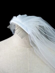 Velo catedral con bordado con encaje - Blanco - Ver 6