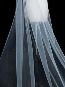 Velo catedral con bordado con encaje - Blanco - Ver 7