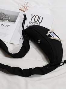 Túi đeo chéo Khối Màu Có thể điều chỉnh được Mát mẻ - màu đen - Xem 4