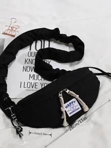 Túi đeo chéo Khối Màu Có thể điều chỉnh được Mát mẻ - màu đen - Xem 6