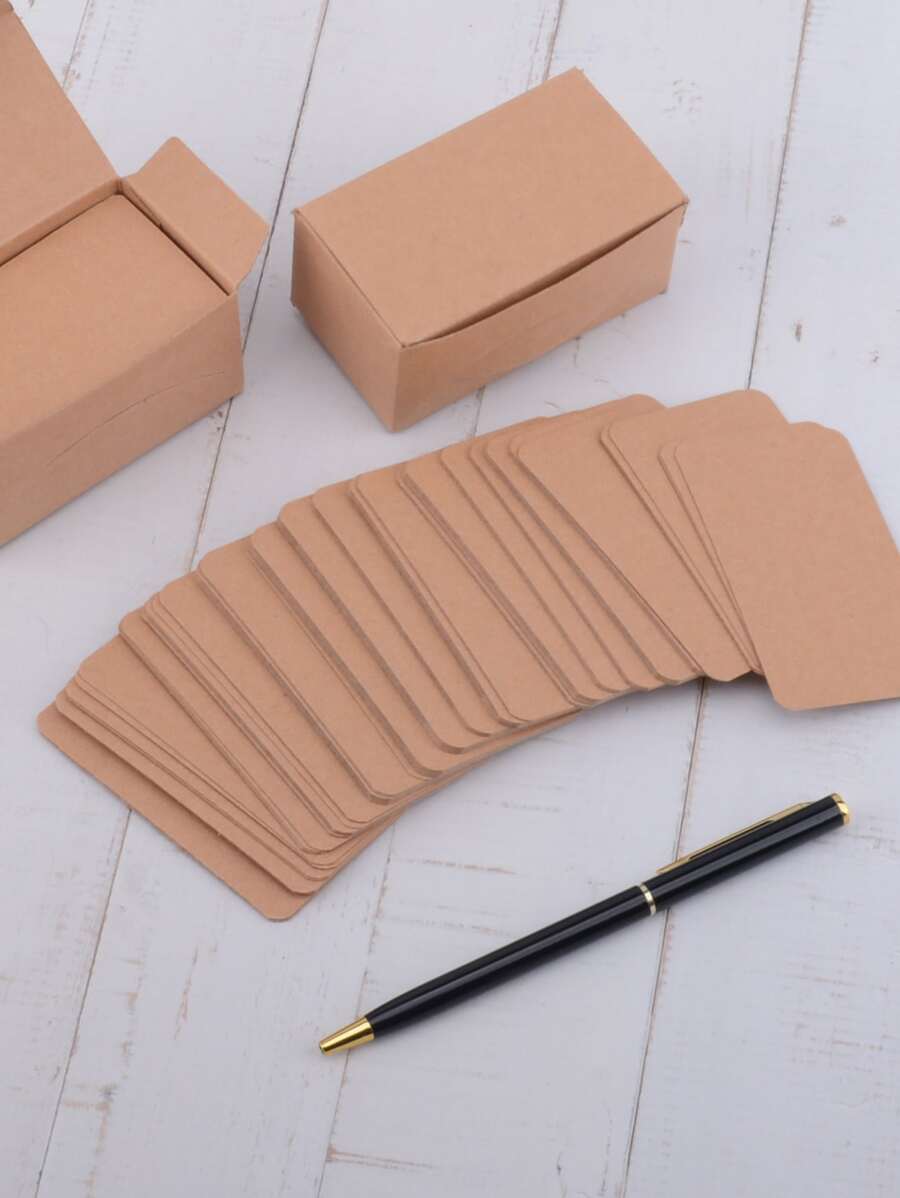 Thẻ ghi chú giấy Kraft 100 chiếc - Màu vàng - Xem 1