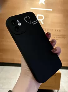 vỏ điện thoại hình trái tim - Đen và trắng - Xem 1