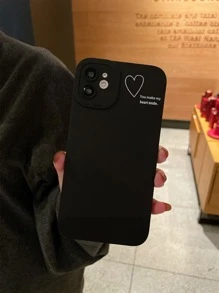 vỏ điện thoại hình trái tim - Đen và trắng - Xem 2