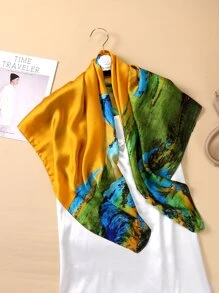 Landscape Print Scarf - Multicolor - View 4