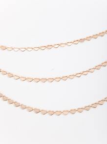 镂空心形装饰多层链条腰带 - 金色 - 查看 3