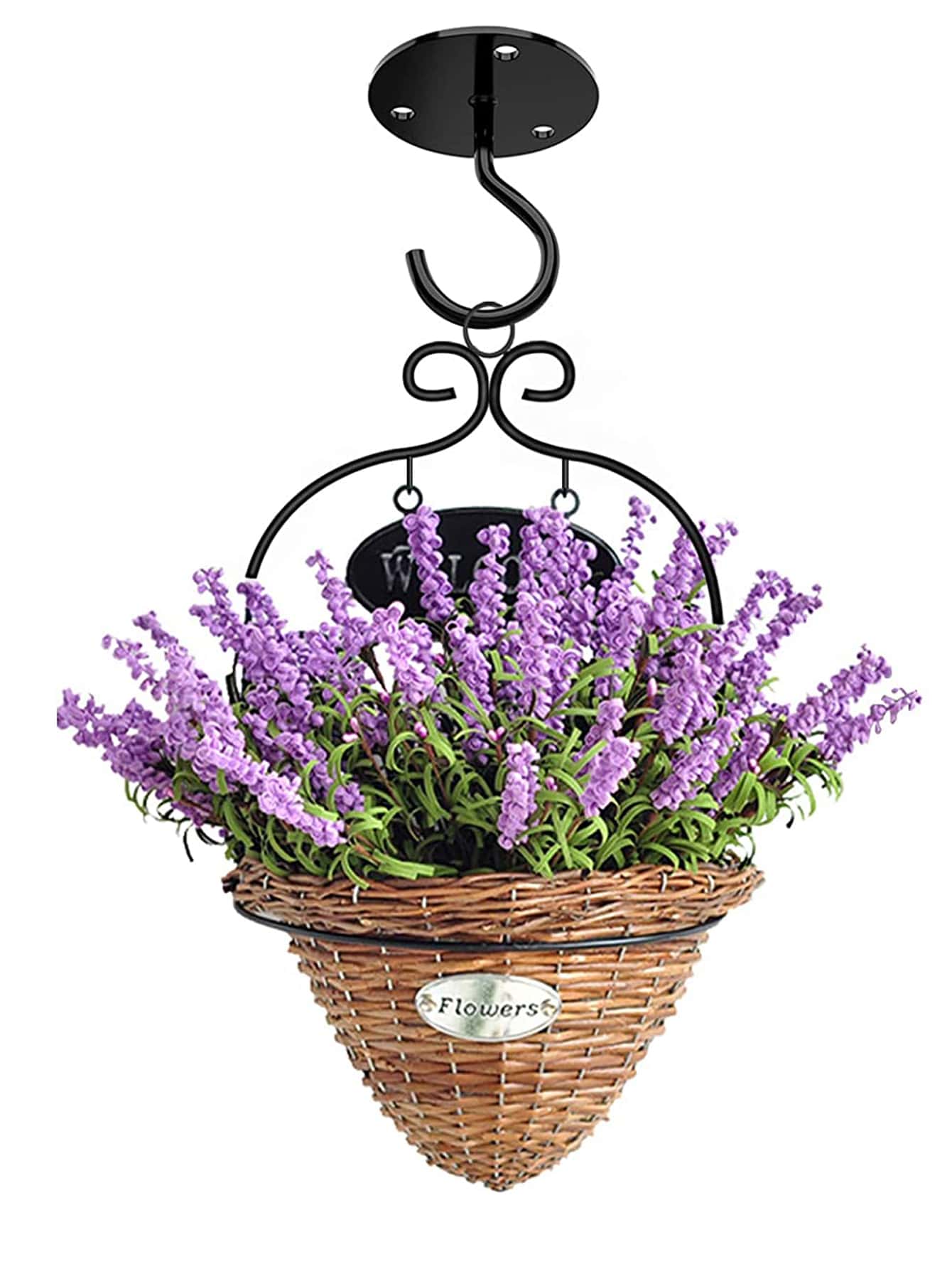 1入組圓形鐵牆面掛鉤 - 黑色 - 查看 1