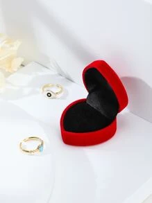 Hộp lưu trữ đồ trang sức hình trái tim 1 cái - Đỏ - Xem 6