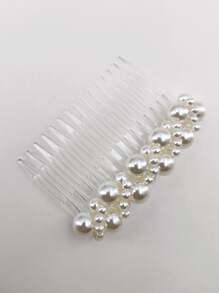 Horquilla con diseño de perla artificial - Blanco - Ver 2