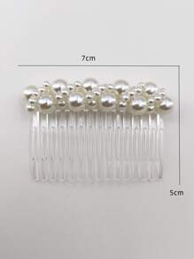 Horquilla con diseño de perla artificial - Blanco - Ver 3