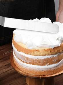 1pc Stainless Steel Cake Spatula Butter Cream Icing Frosting Knife,Smoother Kitchen Pastry Cake Decoration Tool,Cooking Spatula Kitchen Fish Spatula - Silver - View 3