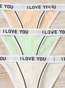 7 piezas Tanga con cinta con letra de canalé - Multicolor - Ver 5