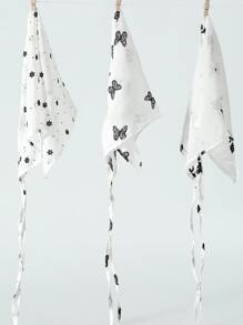 3pcs Flower Print Hair Band Butterfly - White - View 6