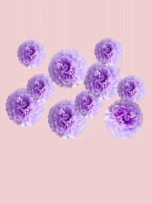 10pcs Tissue Paper Flower Ball, Baby Shower Birthday Party Decoration Paper Pom Pom, Handmade Hanging Paper Pompom Wedding Decoration,Christmas
