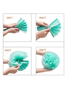 10pcs Tissue Paper Flower Ball, Baby Shower Birthday Party Decoration Paper Pom Pom, Handmade Hanging Paper Pompom Wedding Decoration,Christmas