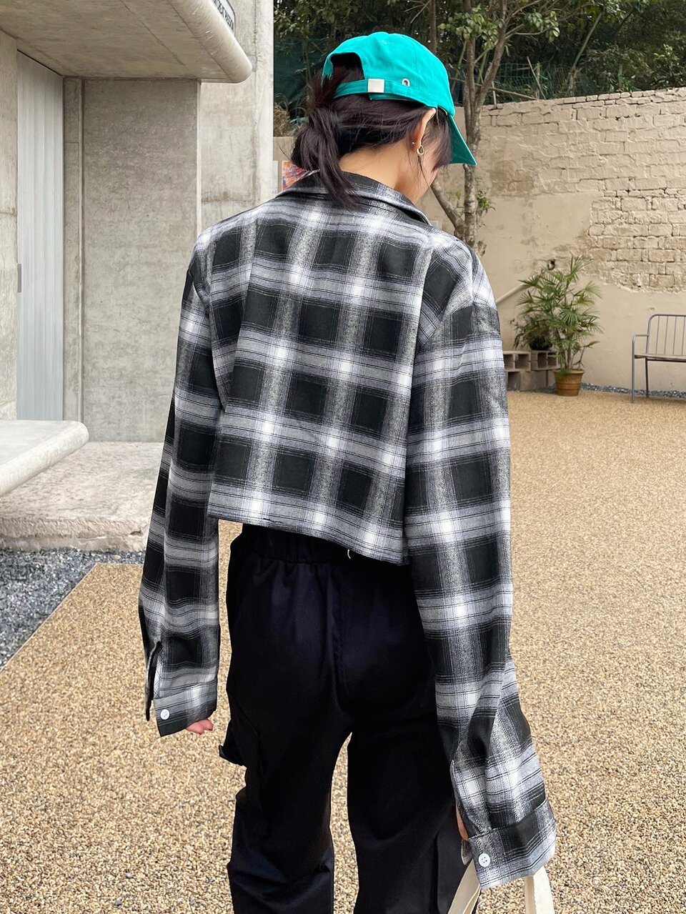 Plaid Print Flap Pocket Shirt