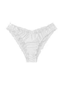 SHEIN Swim 木耳邊泳衣下裝 - 白色 - 查看 1