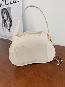 迷你女孩卡通圖案透明異形包 - 白色 - 查看 2