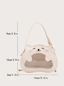 迷你女孩卡通圖案透明異形包 - 白色 - 查看 4