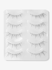 Cat Eye False Eyelashes, 5 Pairs 9mm Natural Cross Short Eyelashes Strip Lashes, Lashes, Eyelashes, Fake Lashes - Black - View 1