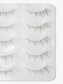 Cat Eye False Eyelashes, 5 Pairs 9mm Natural Cross Short Eyelashes Strip Lashes, Lashes, Eyelashes, Fake Lashes - Black - View 2