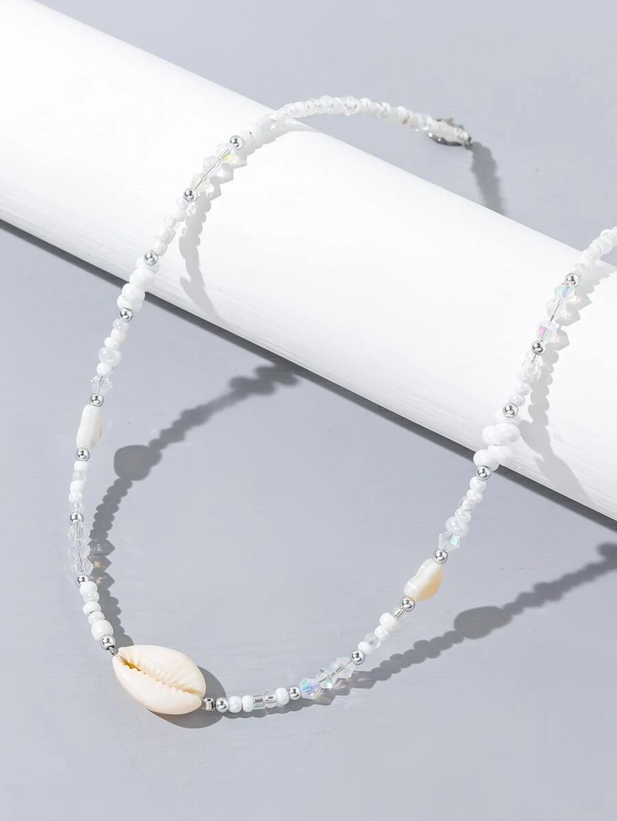 Shell Decor Beaded Necklace | SHEIN USA
