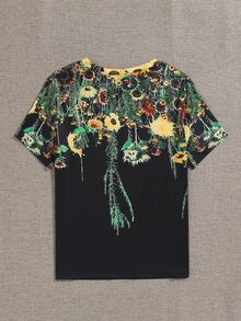 Áo thun nữ Hoa Giải trí - màu đen - Xem 2