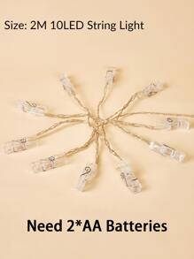 BASIC LIVING Đèn dây 1pc với bóng đèn hình kẹp 10 chiếc - trắng - Xem 6