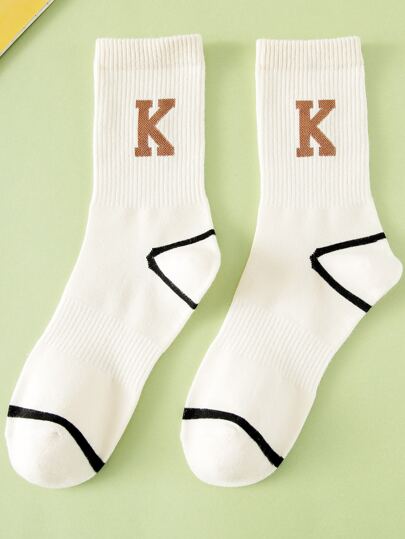 Hombres Calcetines de tripulación con estampado de letra