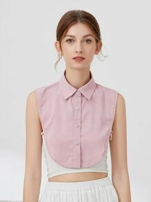 Simple Solid Color Fake Collar 1 Piece - Pink - View 1